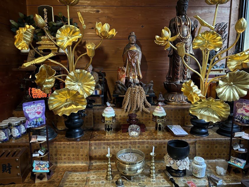 淡島大明神・観世音菩薩・不動明王・高祖弘法大師・宗祖覚恵上人・金刀毘羅大権現